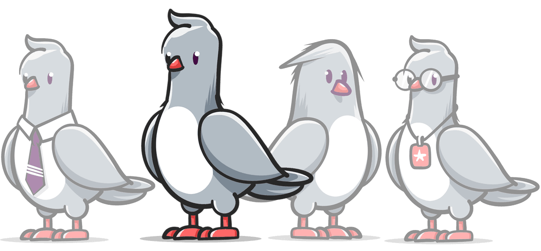 A team of pigeon assistants